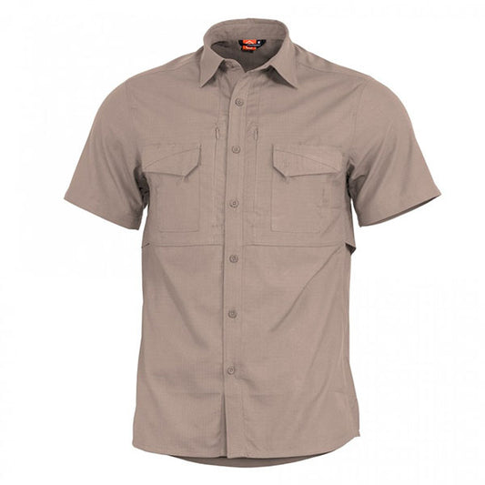 Kurzarm Hemd PLATO SHIRT SHORT, ripstop, khaki