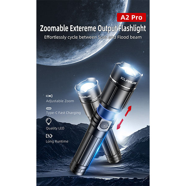 lampe de poche tactique LED A2 PRO, 1 450 lumens (sans batterie) 