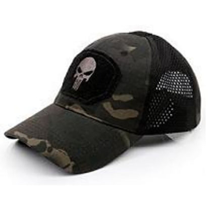 Berretto da baseball TAC BASE CAP MESH PUNISHER, ripstop, Velcro, nero camo Taglia unica