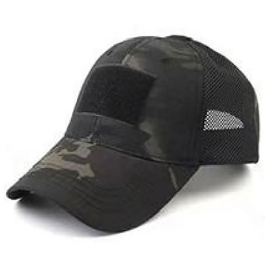 Cappello da baseball TAC BASE CAP MESH, ripstop, velcro, multicam nero Taglia unica