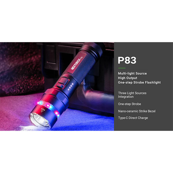 Lampe de poche tactique LED P83, 1 300 lumens (batterie incluse)