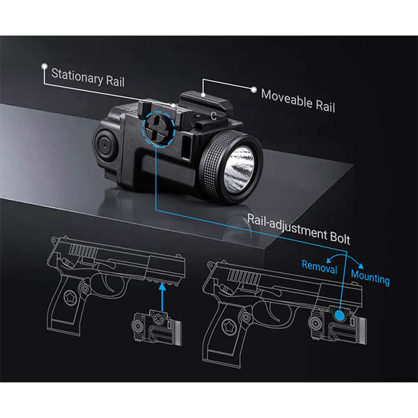 Lampada per armi WL14, 500 lumen (batteria inclusa)