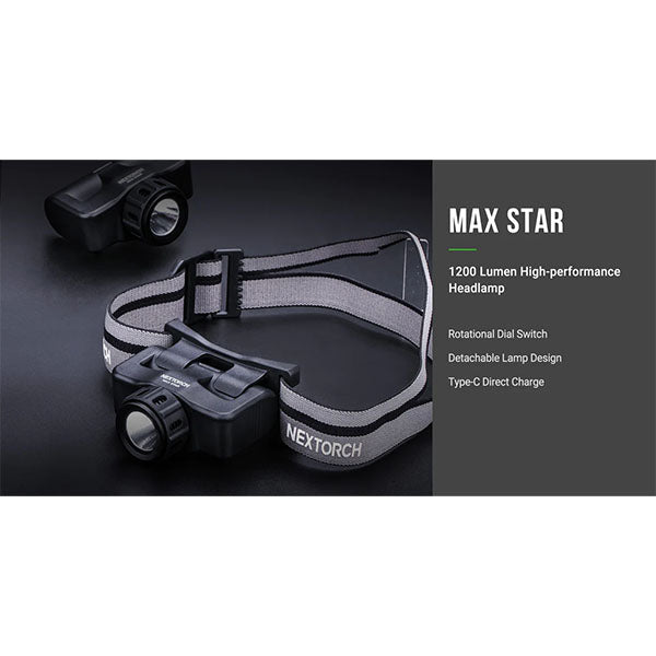 LED Stirnlampe MAX STAR, 1'200 Lumen (inkl. Akku)