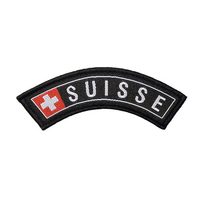 Klettabzeichen SUISSE Armee-Nationalitätenabzeichen, gestickt, schwarz