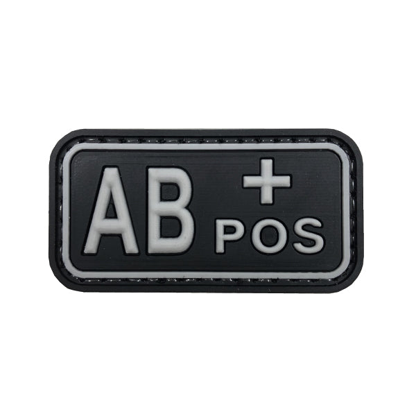 Patch moral BLOOD GROUP AB+ POS, noir/gris