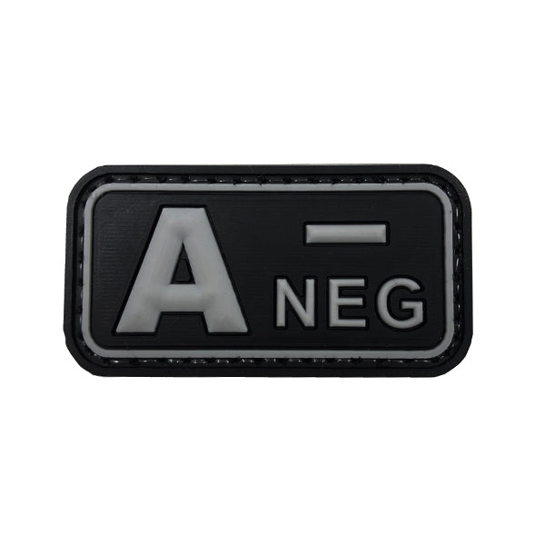 Moral Patch GROUPE SANGUIN A- NEG, noir/gris