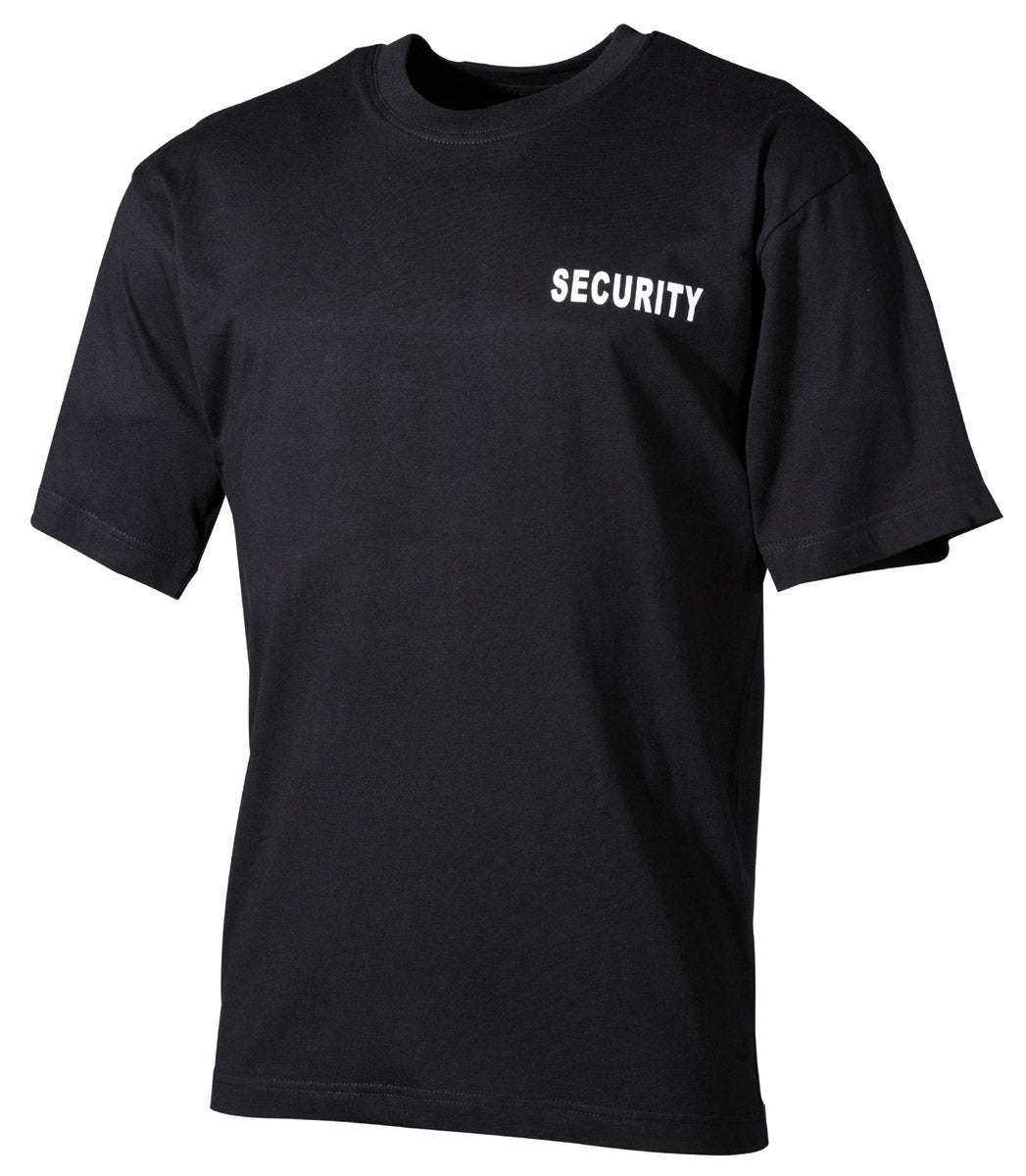 T-Shirt, schwarz, "Security", bedruckt