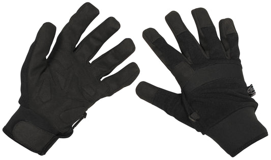 Fingerhandschuhe, "Security", schwarz