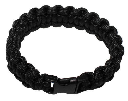 Bracelet "Parachute Cord", noir, largeur environ 1,9 cm