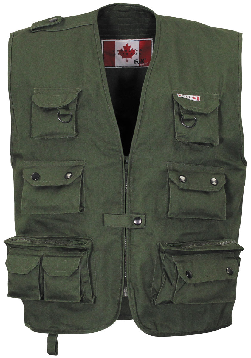 Gilet outdoor, olive, version lourde