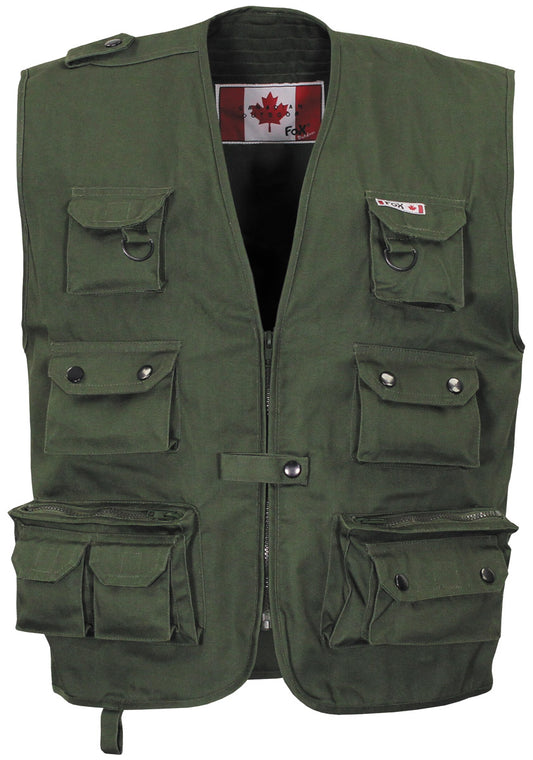 Gilet outdoor, olive, version lourde