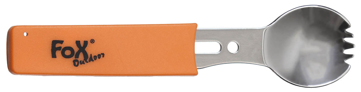 Cuillère multifonctionnelle, acier inoxydable, manche orange