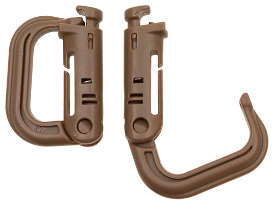 Karabiner, Plastik, "MOLLE", coyote tan, 2er Pack