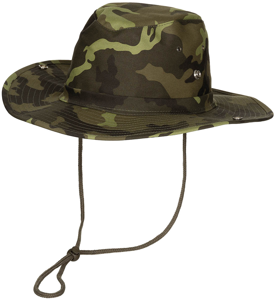 Cappello Bush, M 95 CZ mimetico, con sottogola, da sollevare