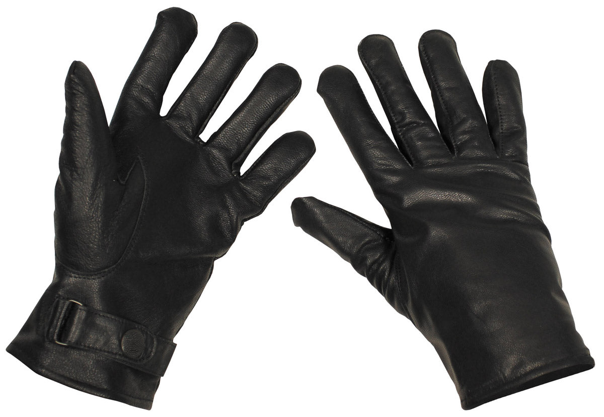 Gants en cuir BW, noirs