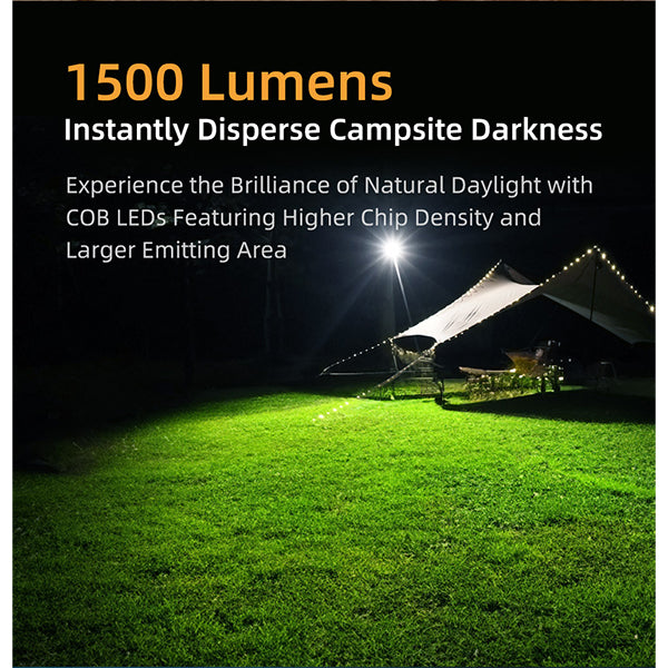 Lampe de camping LED WL3, 1 500 lumens (batterie incluse), beige