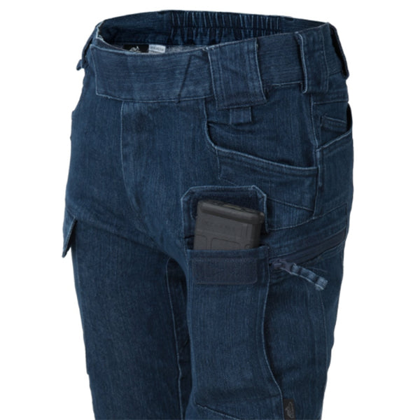 HELIKON-TEX, pantaloni DONNA UTP (Urban Tactical Pants), DENIM-STRETCH, blu navy