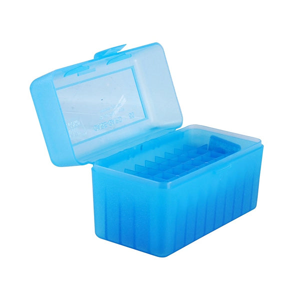 Patronenbox MTM RL-50, 50x GP11, clear blue