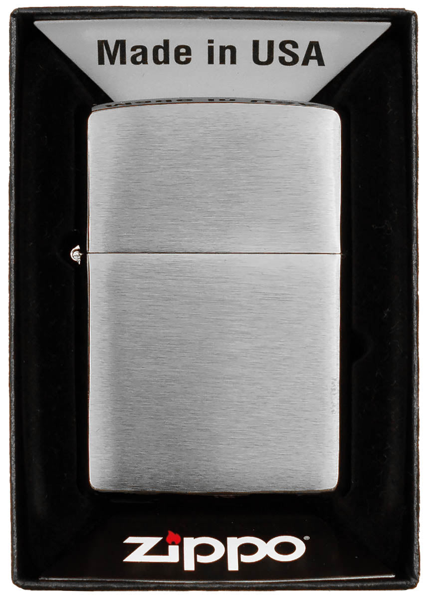 Accendino Zippo, "Chrome Brushed", vuoto