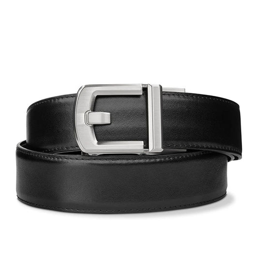 Waffengurt BLACK LEATHER GUN BELT X8 NICKEL, black