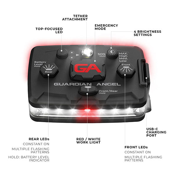 Luce di sicurezza ELITE BIANCA/ROSSA, batteria inclusa