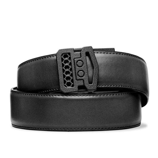 Waffengurt BLACK LEATHER TACTICAL GUN BELT X10 BLACK