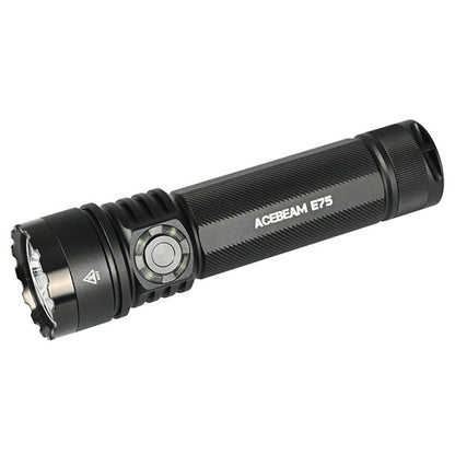 Torcia LED E75, 3.000 lumen (incl. batteria e accessorio per il controllo del traffico rosso e bianco)