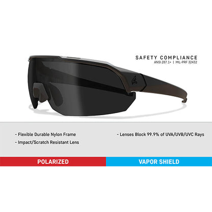 Sonnenbrille ARC LIGHT, Black Frame / Polarized Smoke Vapor Shield Lens (AL16PVS)