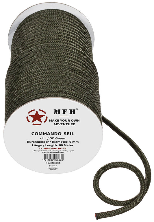 Corde, olive, 9 mm, 60 mètres