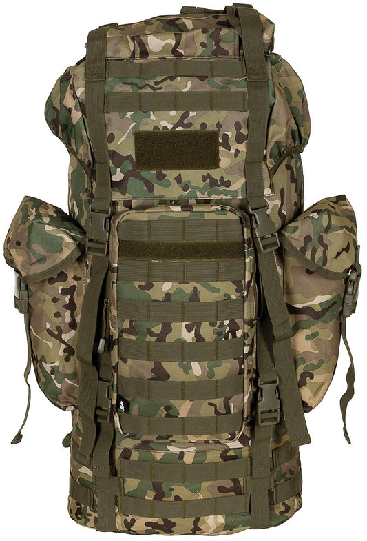 Zaino da combattimento BW, "MOLLE", 65 l, display in alluminio, op.-camo