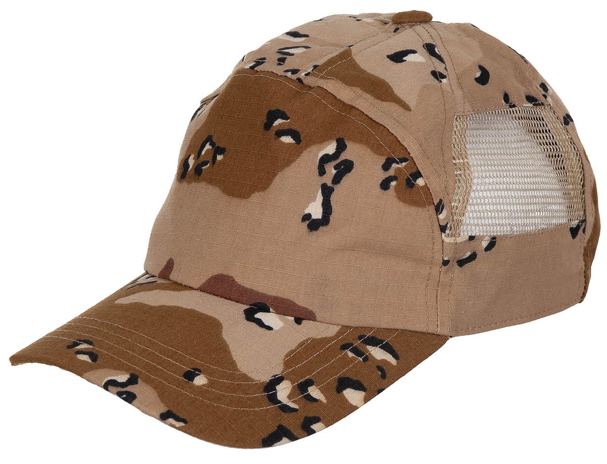 Casquette US, 6 coloris desert, avec insert en mesh, taille réglable.