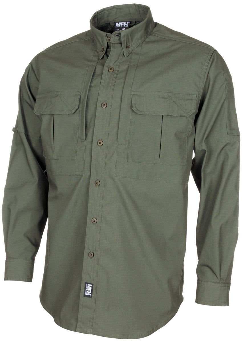 Chemise, "Attack", manches longues, olive, Téflon, Rip Stop