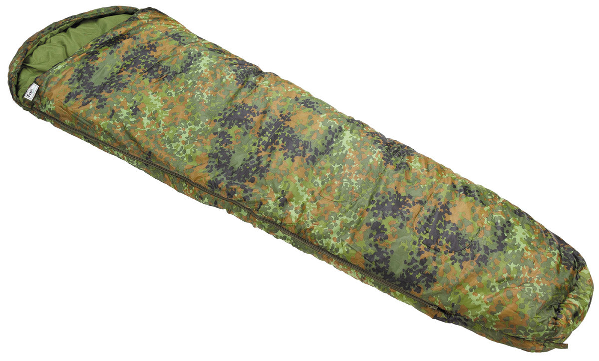 Mumienschlafsack, flecktarn, 2-lagige Füllung