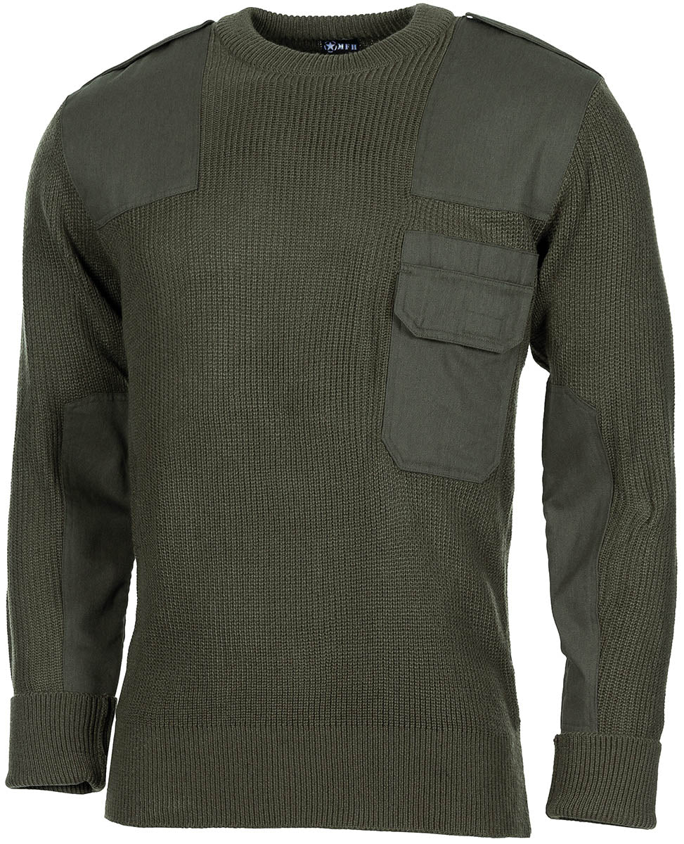 Pull BW, avec poche poitrine, olive