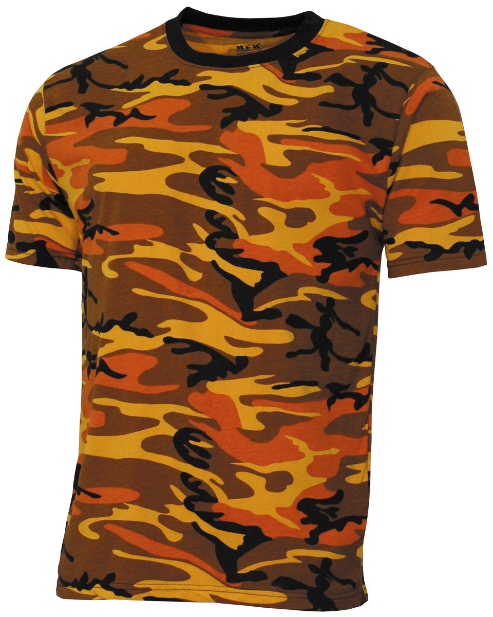 T-shirt americana, "Streetstyle", arancione-camo, 140-145 g/m²