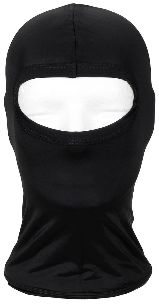 Balaclava, 1-Loch, dünn, schwarz, 100 % Elasthan