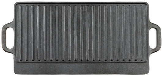 Plaque de grill, fonte, 2 poignées, environ 50 x 23 x 1,5 cm