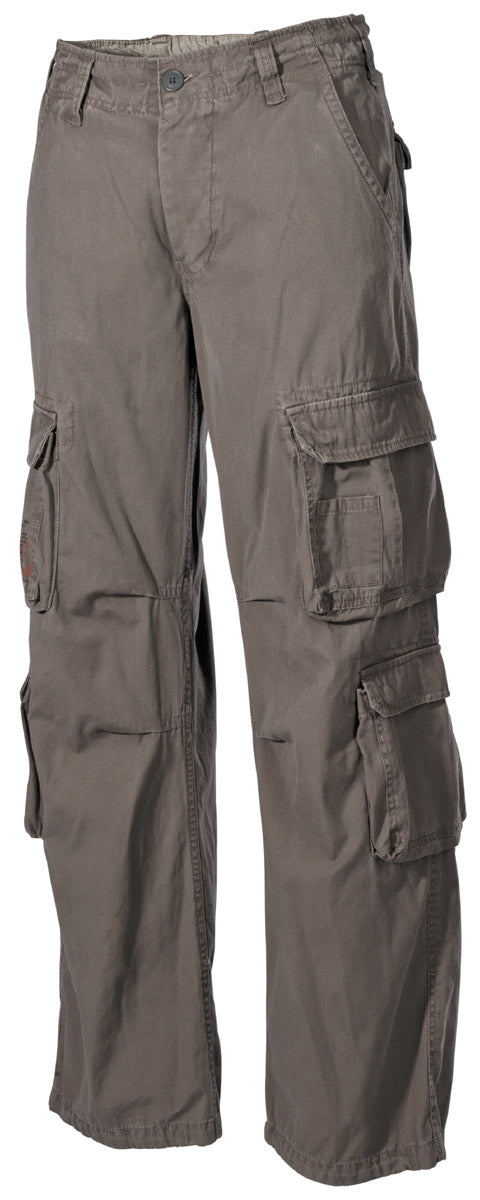 Pantalon cargo, "Défense", olive, PT, vintage trash wash