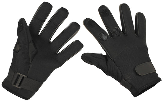 Gants à doigts, "Mesh", néoprène, noirs