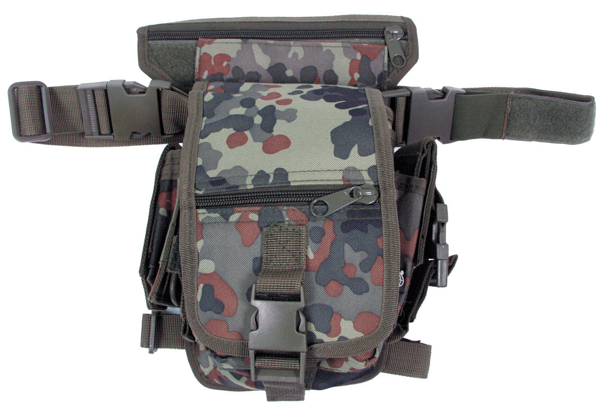 Sac banane, flecktarn, fixation de jambe et de ceinture