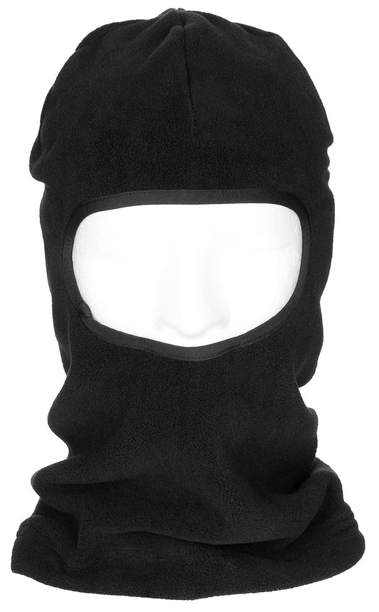 Balaclava, 1-Loch, schwarz, Polyester-Fleece