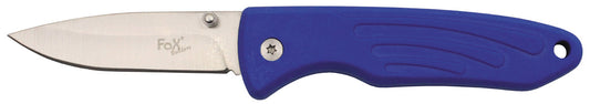 Coltello chiudibile, ad una mano, blu, manico in TPR