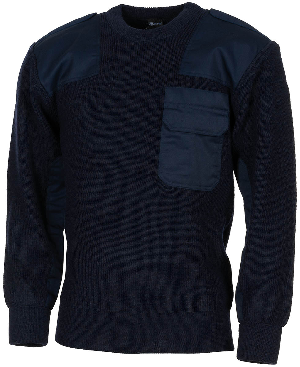 BW Pullover, mit Brusttasche, blau