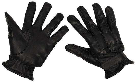 Gants en cuir, noirs, remplis de sable de quartz