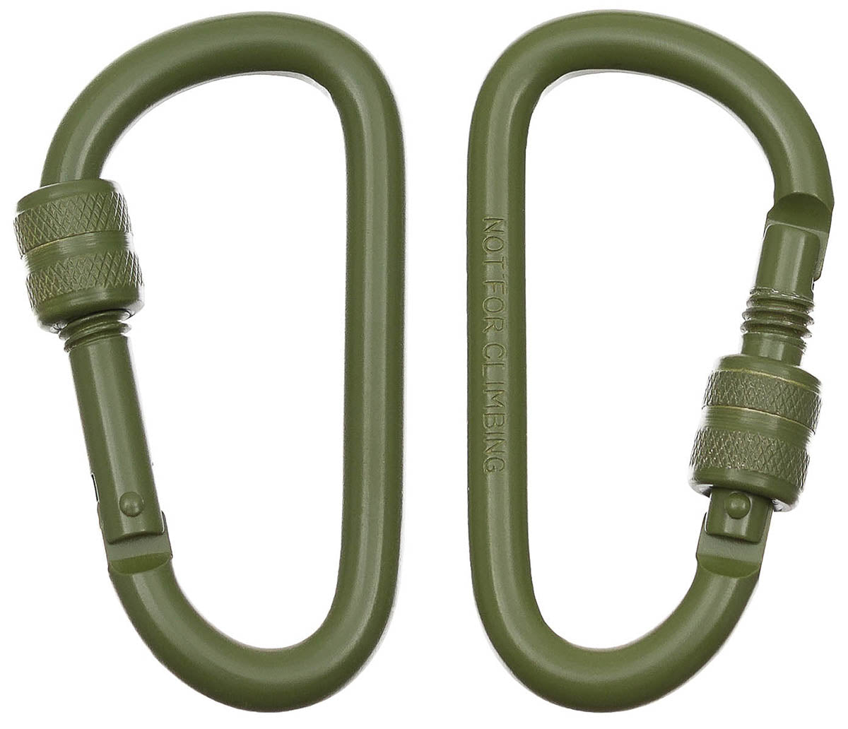 Mousqueton, bouchon à vis, D 8 mm x 8 cm, lot de 2, olive