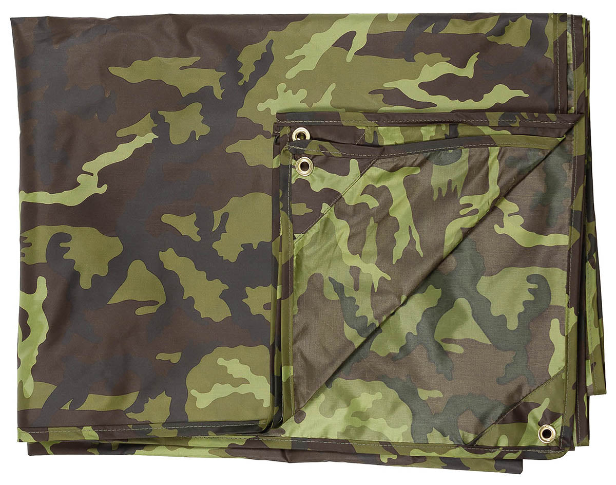 Bâche polyvalente, "Tarp", camouflage M 95 CZ, environ 400 x 500 cm