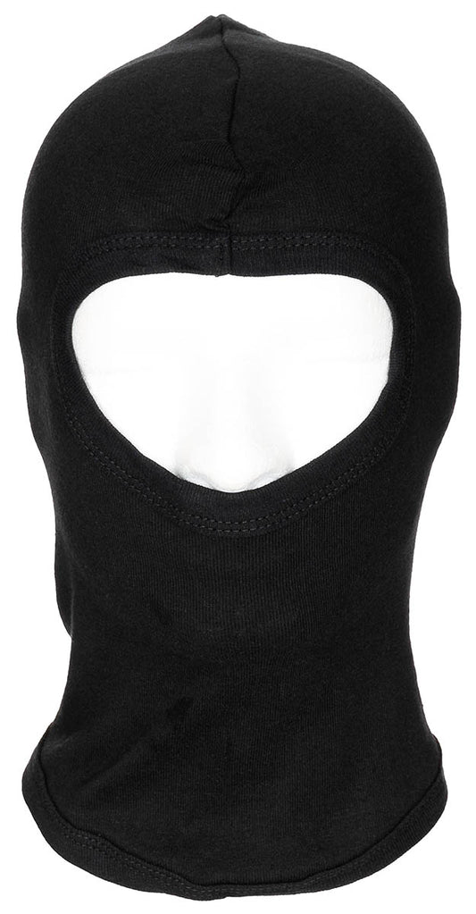 Balaclava, 1-Loch, dünn, schwarz, 100 % Baumwolle