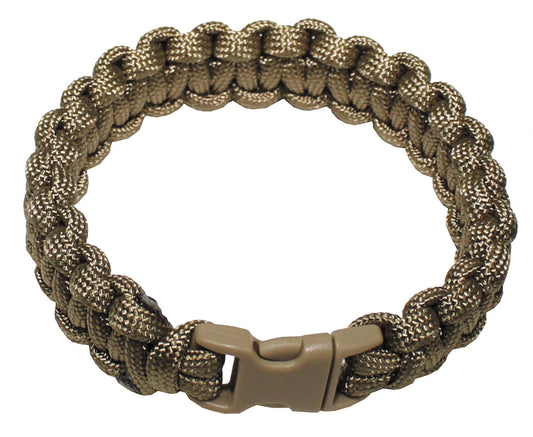 Bracciale, "corda da paracadute", marrone coyote, larghezza circa 1,9 cm