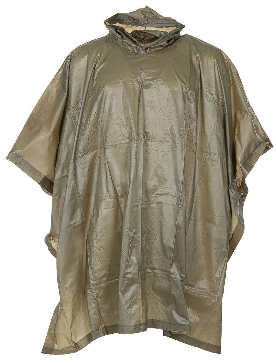 Poncho, vinyle, olive, environ 200 x 127 cm, 0,12 mm