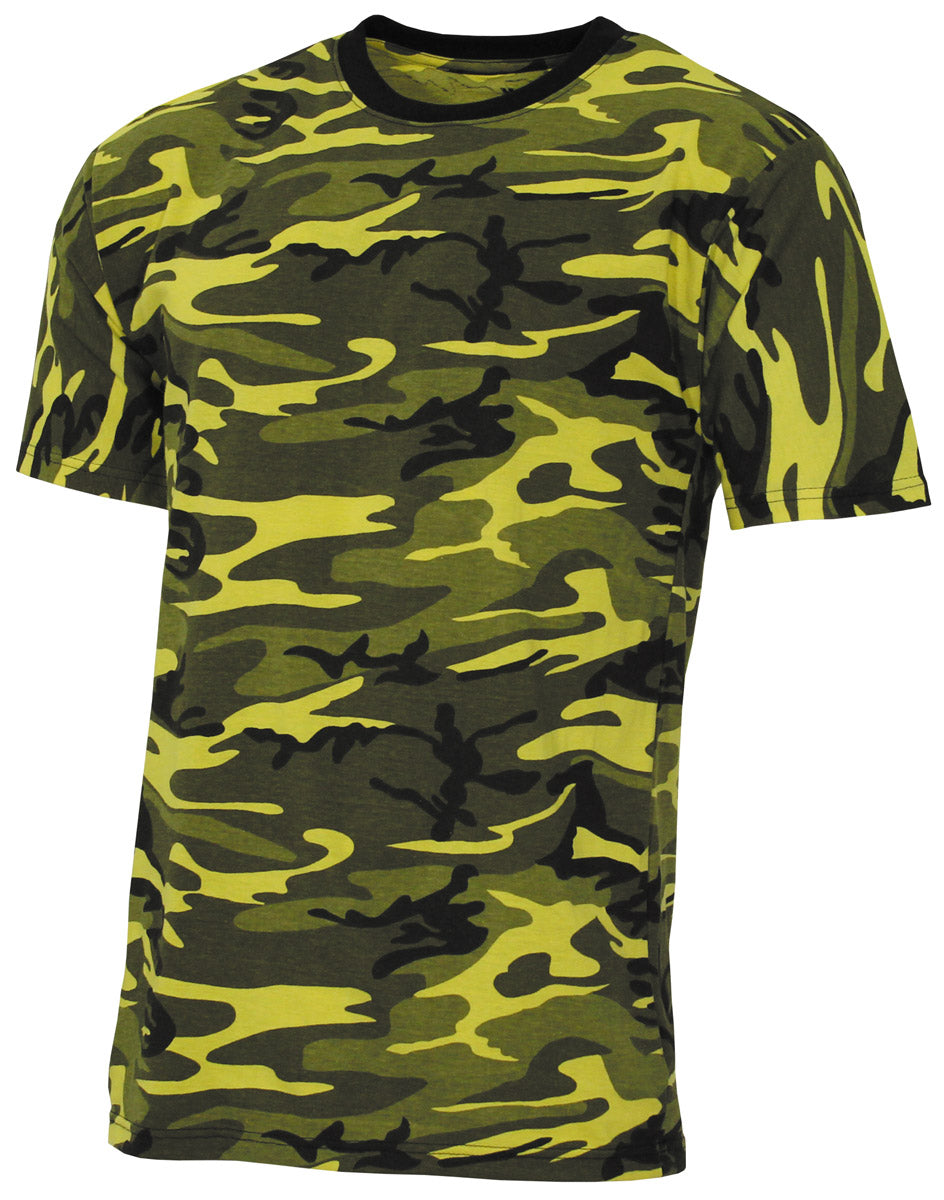 T-shirt US, "Streetstyle", jaune-camo, 140-145 g/m²